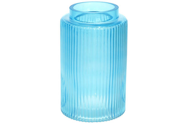 Скляна ваза Лазур 20*12 см, колір блакитний (591-292), фото 1