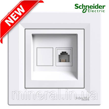 Розетка телефонна RJ11 Schneider Electric Asfora білий EPH4100121, фото 1