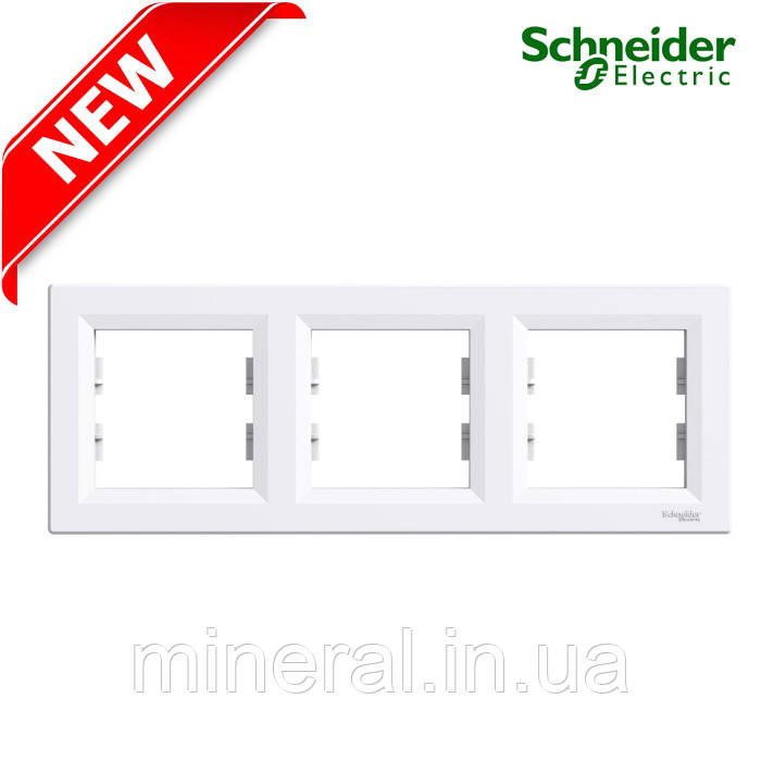 Рамка горизонтальна 3 поста Schneider Electric Asfora білий EPH5800321