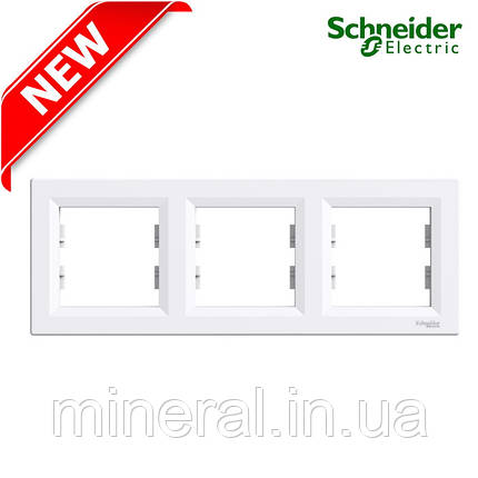 Рамка горизонтальна 3 поста Schneider Electric Asfora білий EPH5800321, фото 1