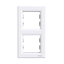 Рамка вертикальна 2 поста Schneider Electric Asfora білий EPH5810221, фото 2
