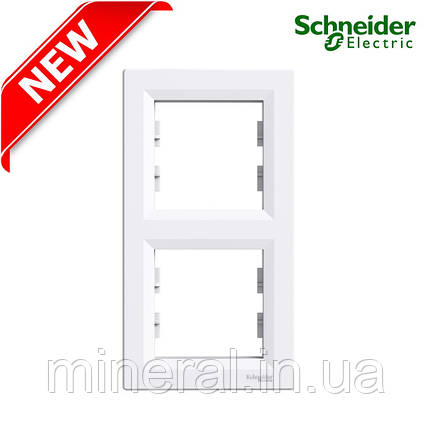 Рамка вертикальна 2 поста Schneider Electric Asfora білий EPH5810221, фото 2