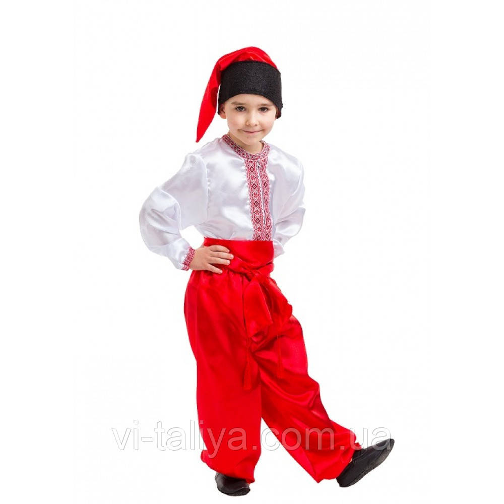 Детский  карнавальный  костюм  Казак, Украинец с красными шароварами, фото 1