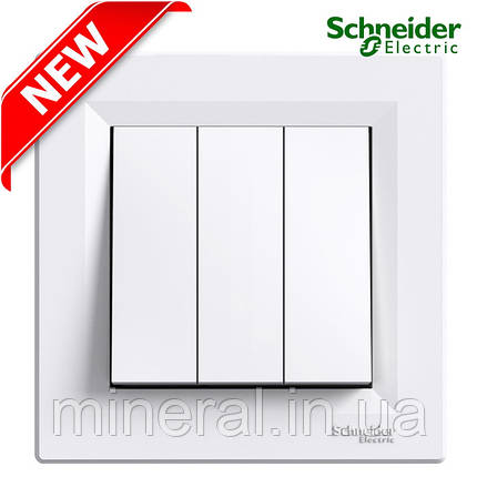 Вимикач триклавішний Schneider Electric Asfora білий EPH2100121, фото 2