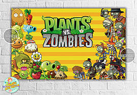 Плакат "Рослини проти зомбі" жовтий - 120х75 см для Кенді - бара