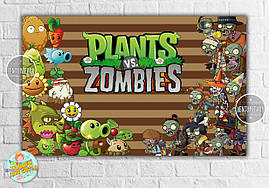 Плакат "Рослини проти зомбі" коричневий - 120х75 см для Кенді - бара