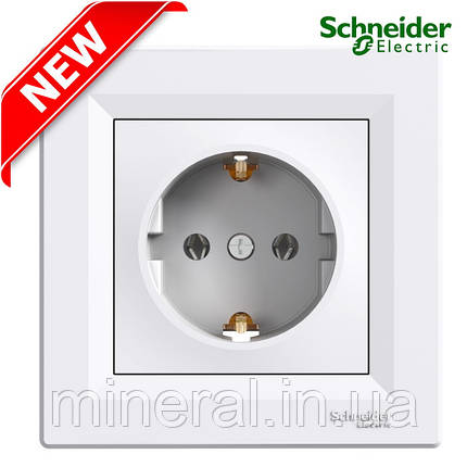 Розетка із заземленням Schneider Electric Asfora білий EPH2900121, фото 1