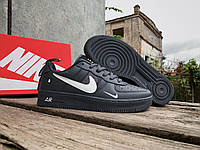 Мужские кроссовки Nike Air Force 1 Grey White серые с белым