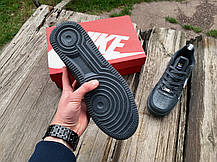 Чоловічі кросівки Nike Air Force 1 Grey White сірі з білим, фото 6