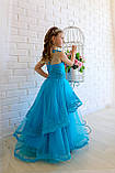 Дитяча сукня кольору морська хвиля на зріст 122 см, фото 5