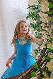 Дитяча сукня кольору морська хвиля на зріст 122 см, фото 2