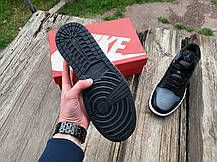 Кросівки чоловічі Nike Air Jordan 1 Retro High Black Grey чорні з сірим, фото 6