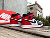 Кросівки чоловічі Nike Air Jordan 1 Retro High Black Red чорні з червоним, фото 6