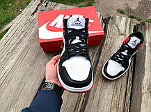 Кросівки чоловічі Nike Air Jordan 1 Retro High Black Red чорні з червоним, фото 5