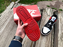 Кросівки чоловічі Nike Air Jordan 1 Retro High Black Red чорні з червоним, фото 6