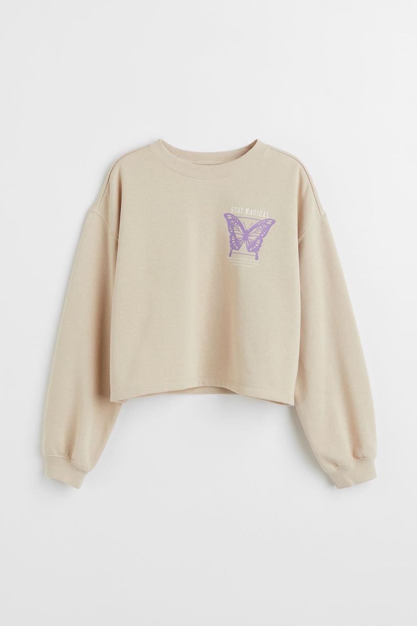 Світшот бежевий  Butterfly H&M  170см, фото 1