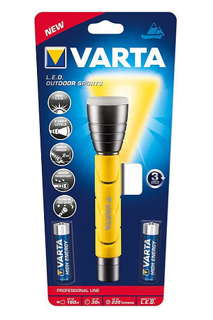 Ліхтарик ручний VARTA LED Outdoor Sports Flashlight Жовтий/ Сірий (18628101421), фото 3