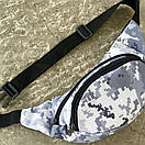 Поясна сумка на два відділення в сірий піксель, фото 4