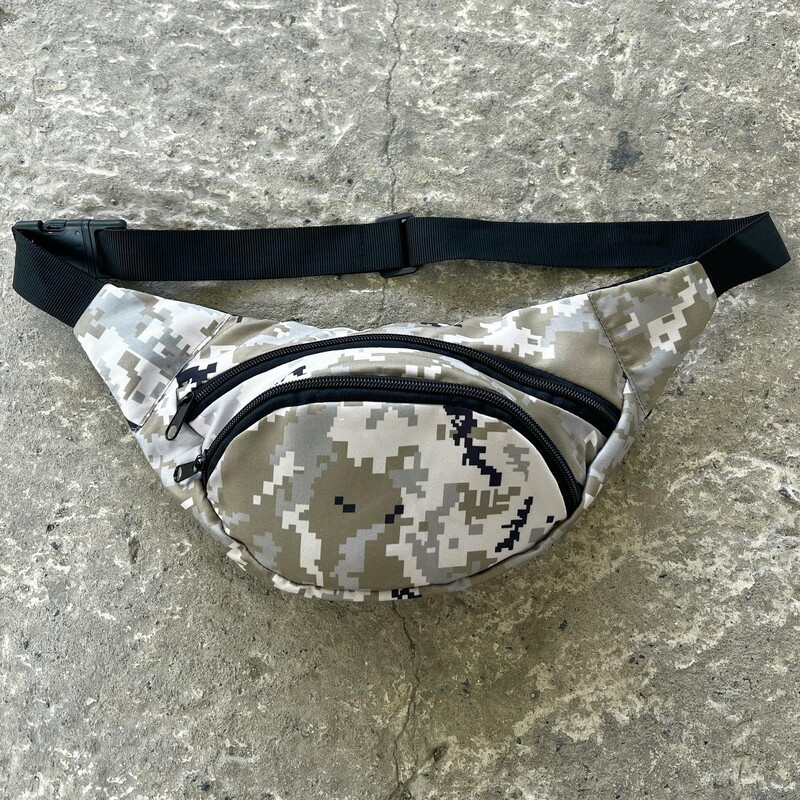 Сумка поясна в піксельний камуфляж кольору хакі, фото 1