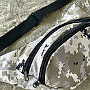 Сумка поясна в піксельний камуфляж кольору хакі, фото 4