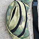 Бананка камуфляжна з трьома відділеннями. Колір: зелений, фото 3