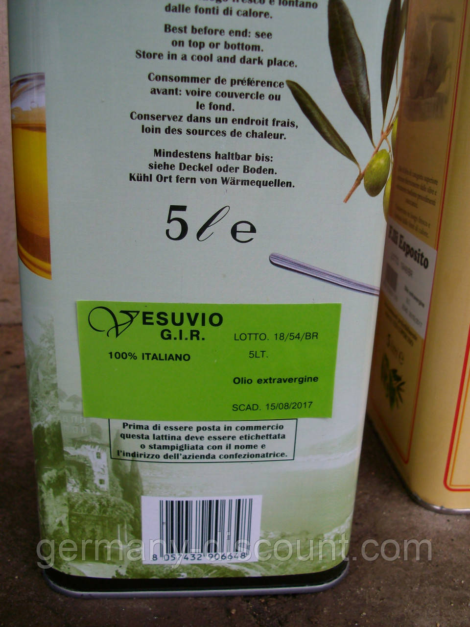 Оливковое масло Olio Extra Vergine di Oliva, 5 л - фото 2 - id-p276594292
