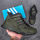 Чоловічі зимові шкіряні черевики Adidas Terrex Green, фото 8