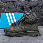 Чоловічі зимові шкіряні черевики Adidas Terrex Green, фото 10