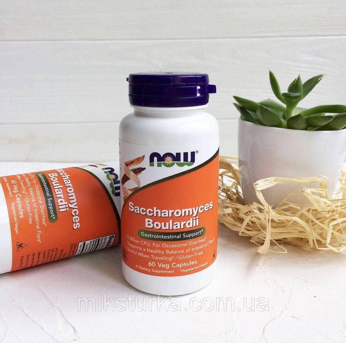 Сахароміцети буларді - пробіотик від iHerb, Now Foods, Saccharomyces Boulardii 60 капсул