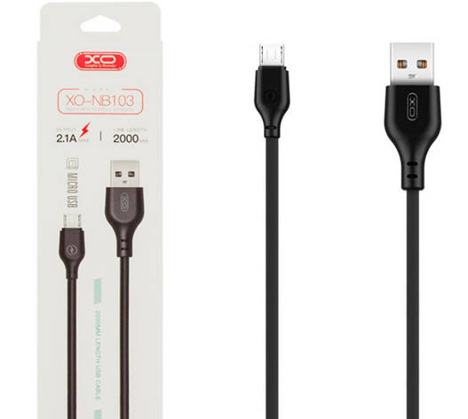 Кабель XO NB103 Bell usb cable Micro 1m Black, фото 1
