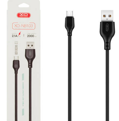 Кабель XO NB103 Bell usb cable Micro 2m Black, фото 1