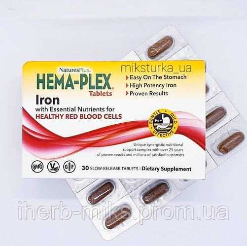 Купить Hema-Plex, комплекс c железом, 30 капсул быстрого действия, цена ...