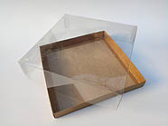 Коробка "Акваріум" для калача, крафт, 250*250*70мм