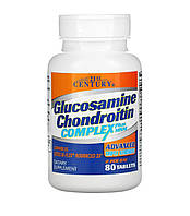 Глюкозамин, хондроитин, МСМ, добавка для суставов, 80 капсул, 21th Сentury