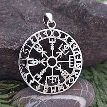 Рунічний компас, Великий Вегвісір, Vegvisir в рунічному колі футарку, Кулон, амулет, талісман