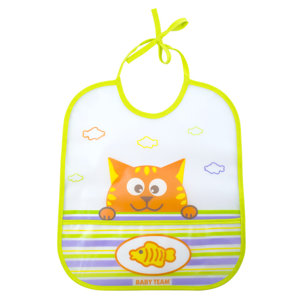Нагрудник вологонепроникний "Котик" Baby Team 6+ (4824428065030)