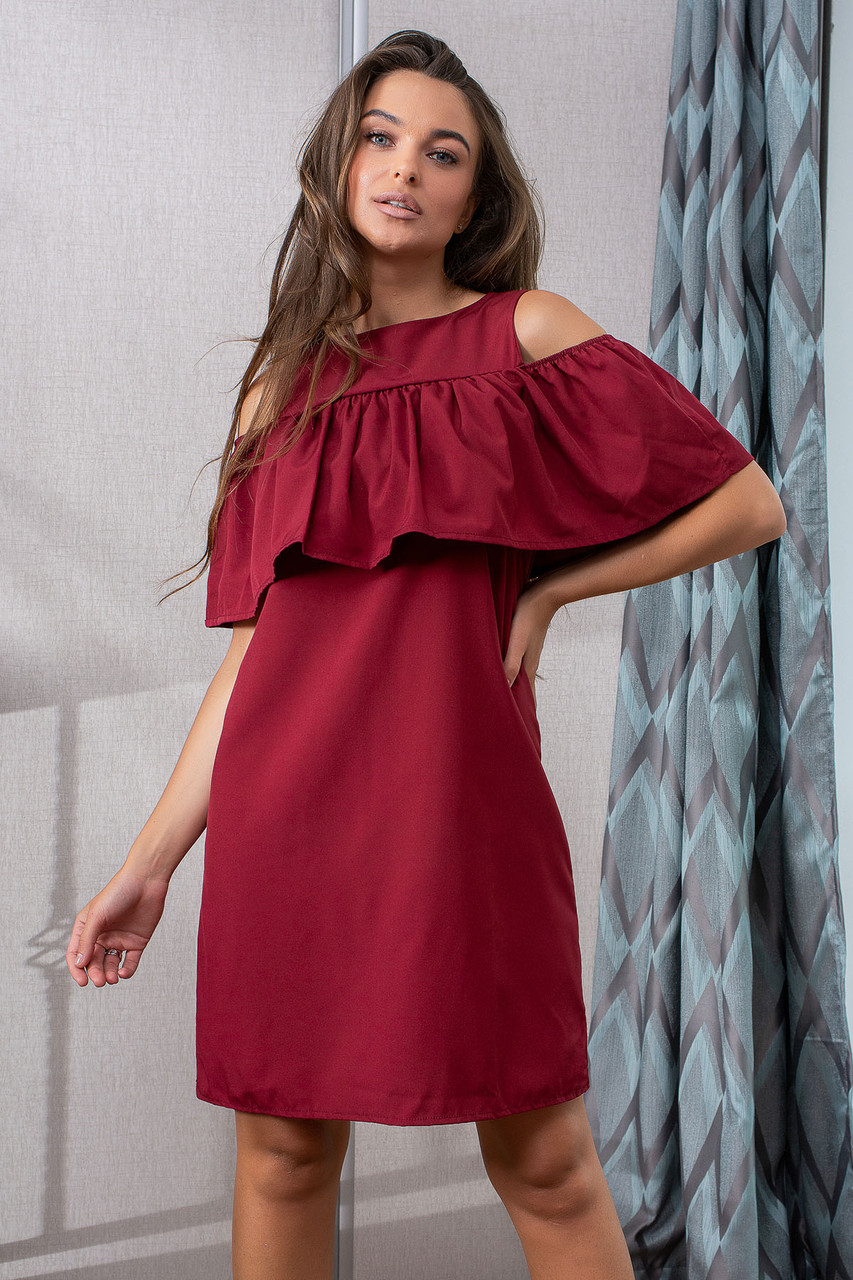 Зручне повсякденне жіноче плаття Lola на літо, марсала, фото 1