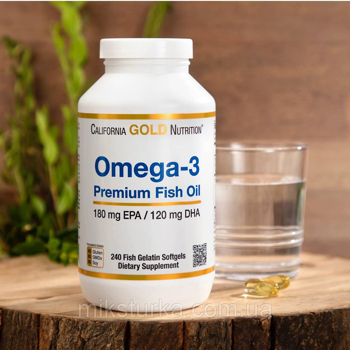 Omega-3 від California Gold Nutrition, риб'ячий жир, омега, 240 капсул