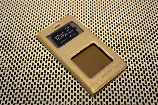 Шкіряний чохол-книжка Momax для Xiaomi Redmi 3 золотистий, фото 1