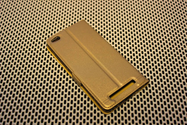 Шкіряний чохол-книжка Momax для Xiaomi Redmi 3 золотистий, фото 3