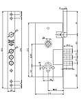 Замок дверний врізний KALE 252R 85/60 мм, фото 2
