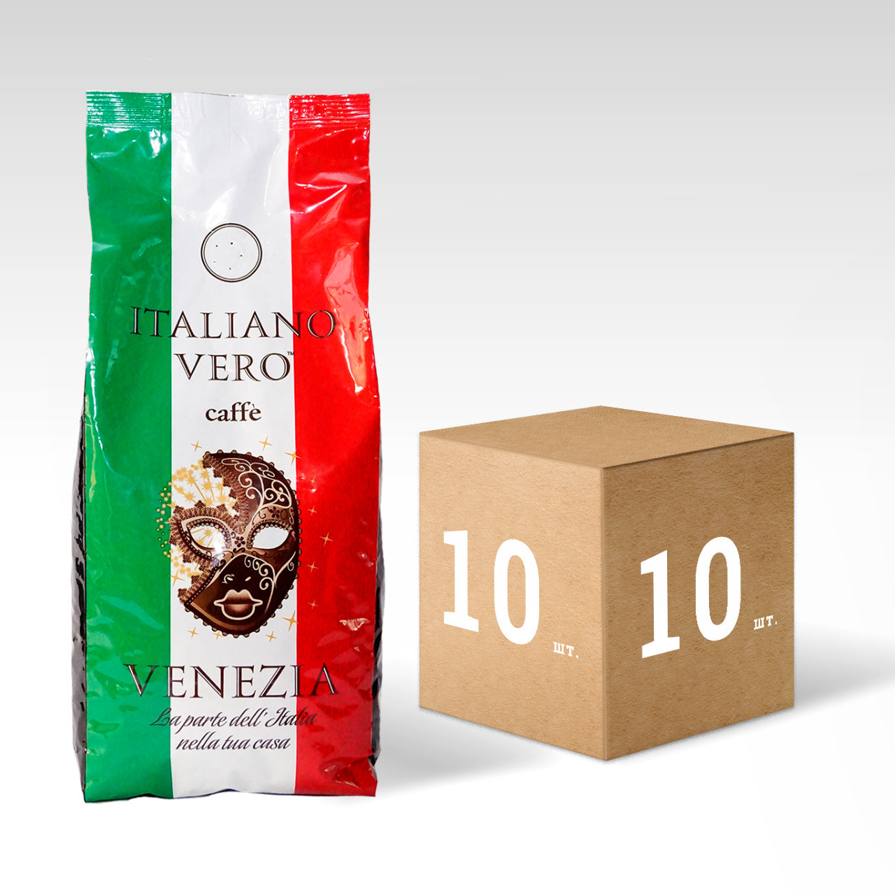 Кава в зернах Венеція Ящик 10 кг Арабіка смачна натуральна кава середня обсмажування