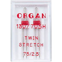 Голка подвійна стрейч Organ Twin Stretch No75/2.5