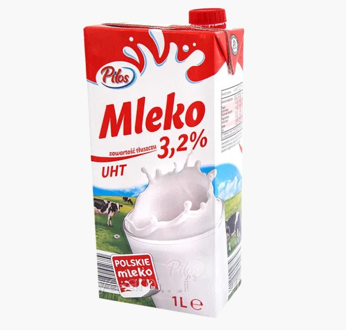 Молоко Коровье Pilos Mleko 3,2 % UHT Ультрапастеризованное 1 л Польша - фото 1 - id-p1679561941