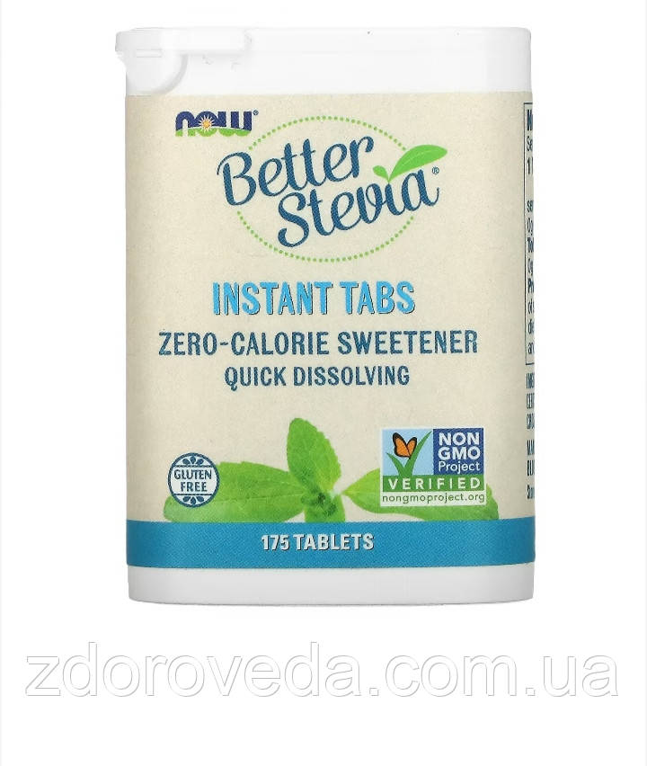 Цукрозамінник Стевія органічна, 175 таблеток, Better Stevia Now Foods, США