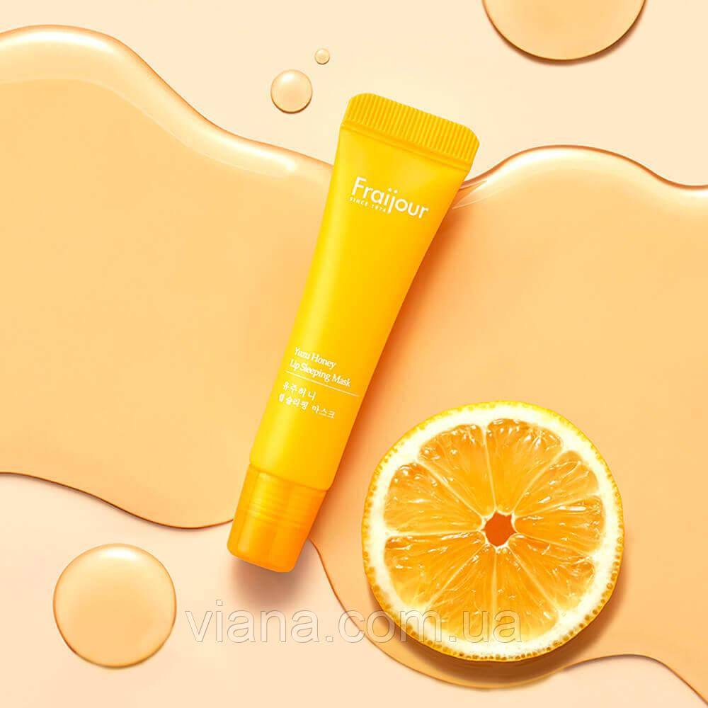 Нічна поживна маска для губ із юдзу та прополісом Fraijour Yuzu Honey Lip Sleeping Mask 12 мл