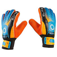 Вратарские перчатки World Sport Latex Foam ELITE, оранжево-голубой, р.9