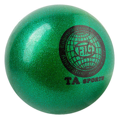 М'яч гімнастичний TA SPORT, 400 грамів, 19 см, глітер, зелений