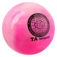 М'яч гімнастичний TA SPORT, 400 грамів 19 см, мармуровий рожевий