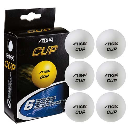 Кульки для настільного тенісу Stiga Cup 3*, 6 шт, білий, C-6